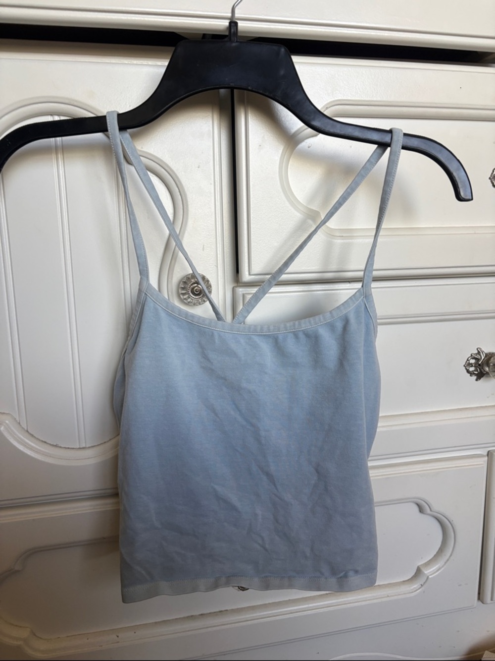 Forever 21 Pale Blue Crisscross Strap Tank Top